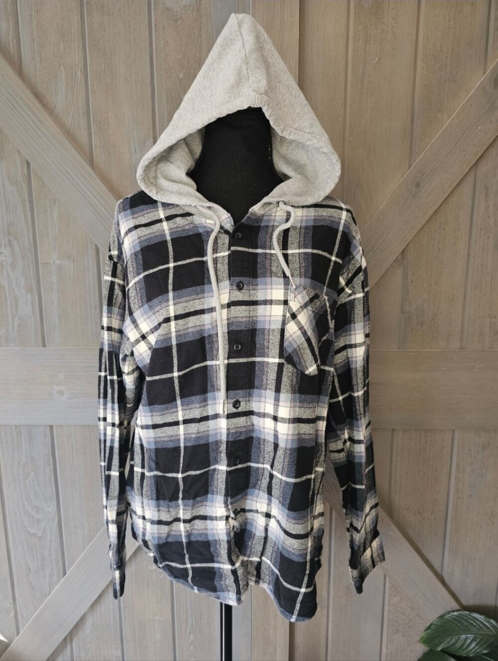 Mens Mcedar Hooded Plaid Shirt sz Small